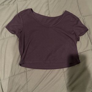 Black v-neck crop top